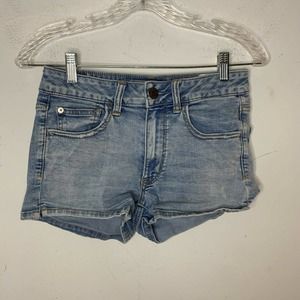 American Eagle Denim Shorts Blue Jean Hi Rise Shortie Cotton Stretch Women’s 6